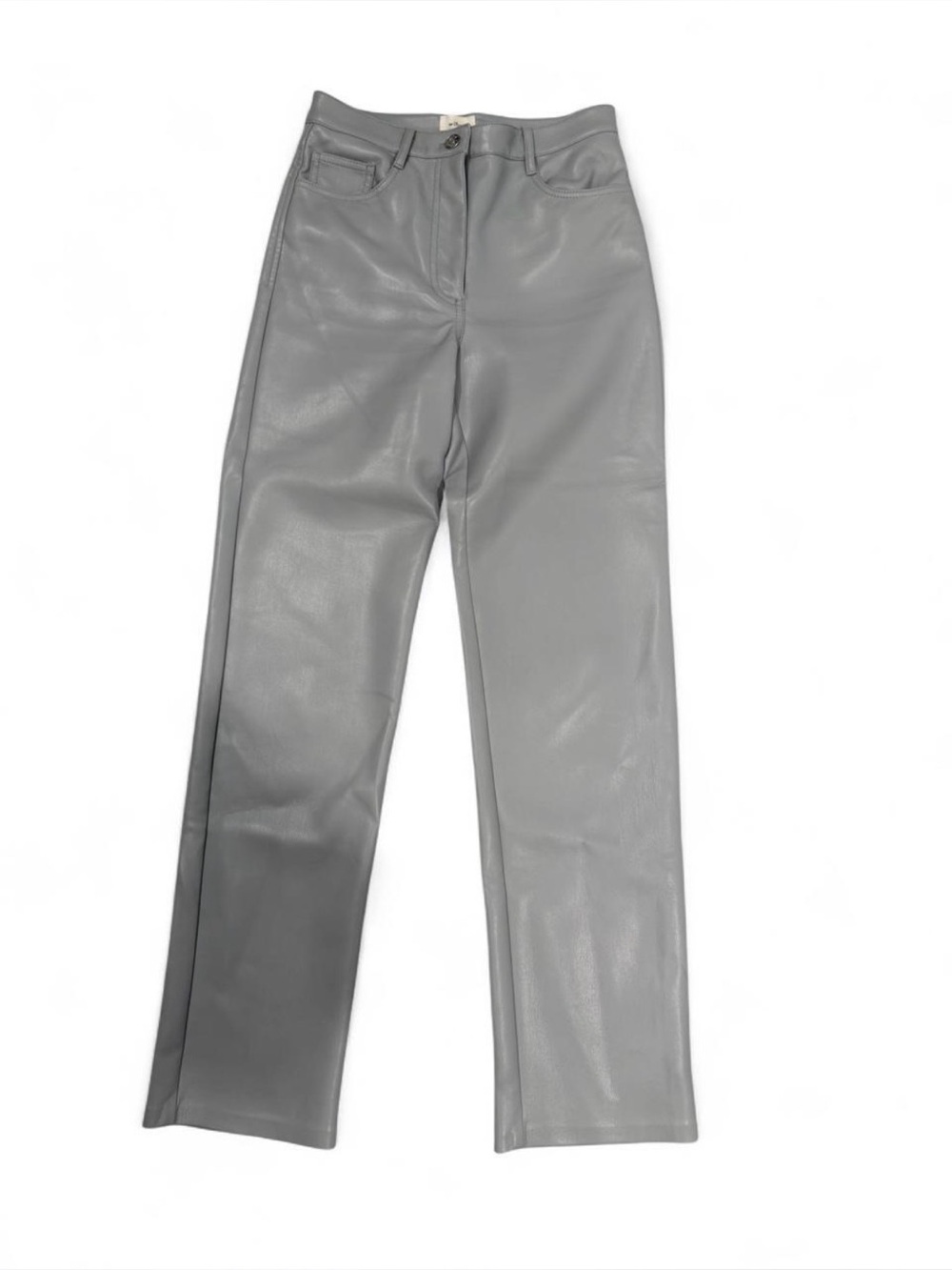 Wilfred Gray Faux Leather Straight Pants